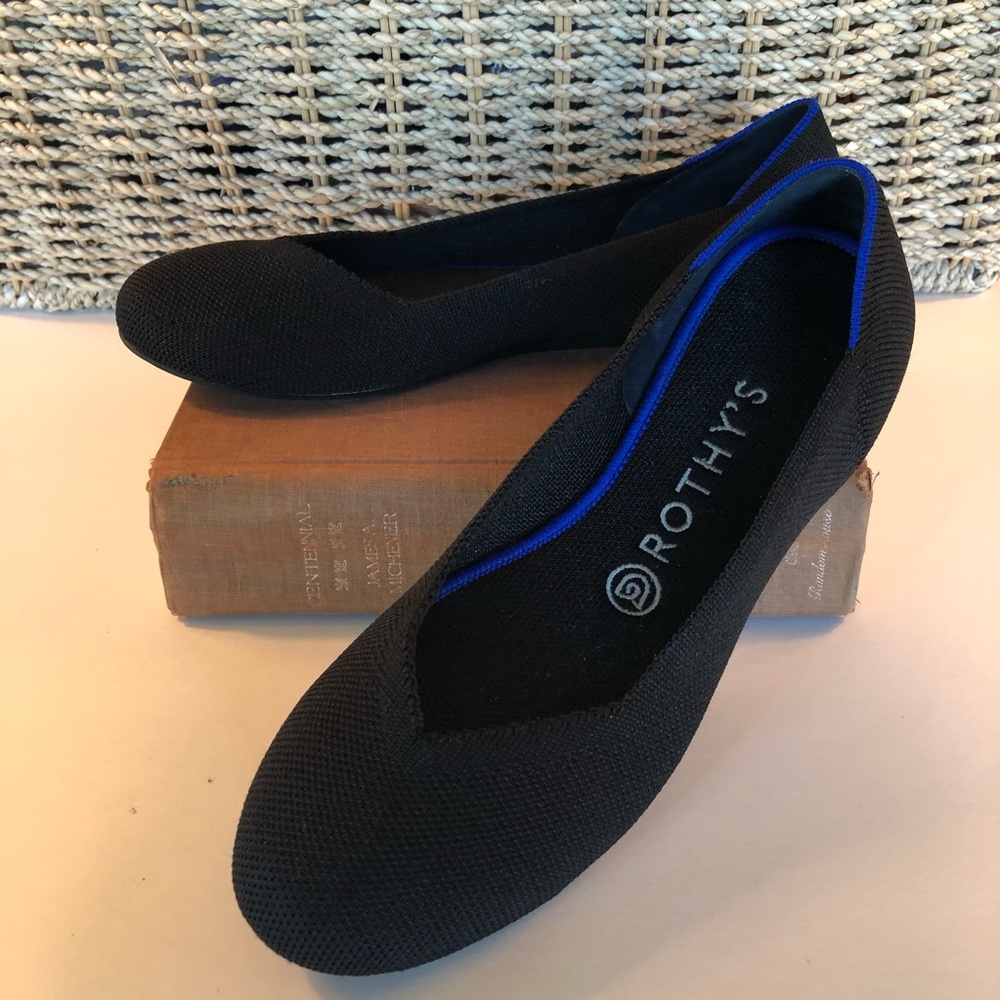 Rothy's Round Toe Solid Black "The Flat" Shoe